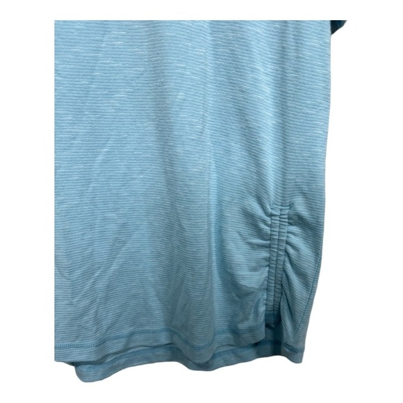 Talbots Jersey Side Drawstring Baby Blue Short Sleeve Size Large Tshirt Casusl - Picture 3 of 6